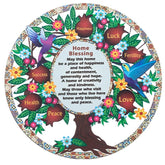 Metal colourful Tree of Life wall home blessing front view